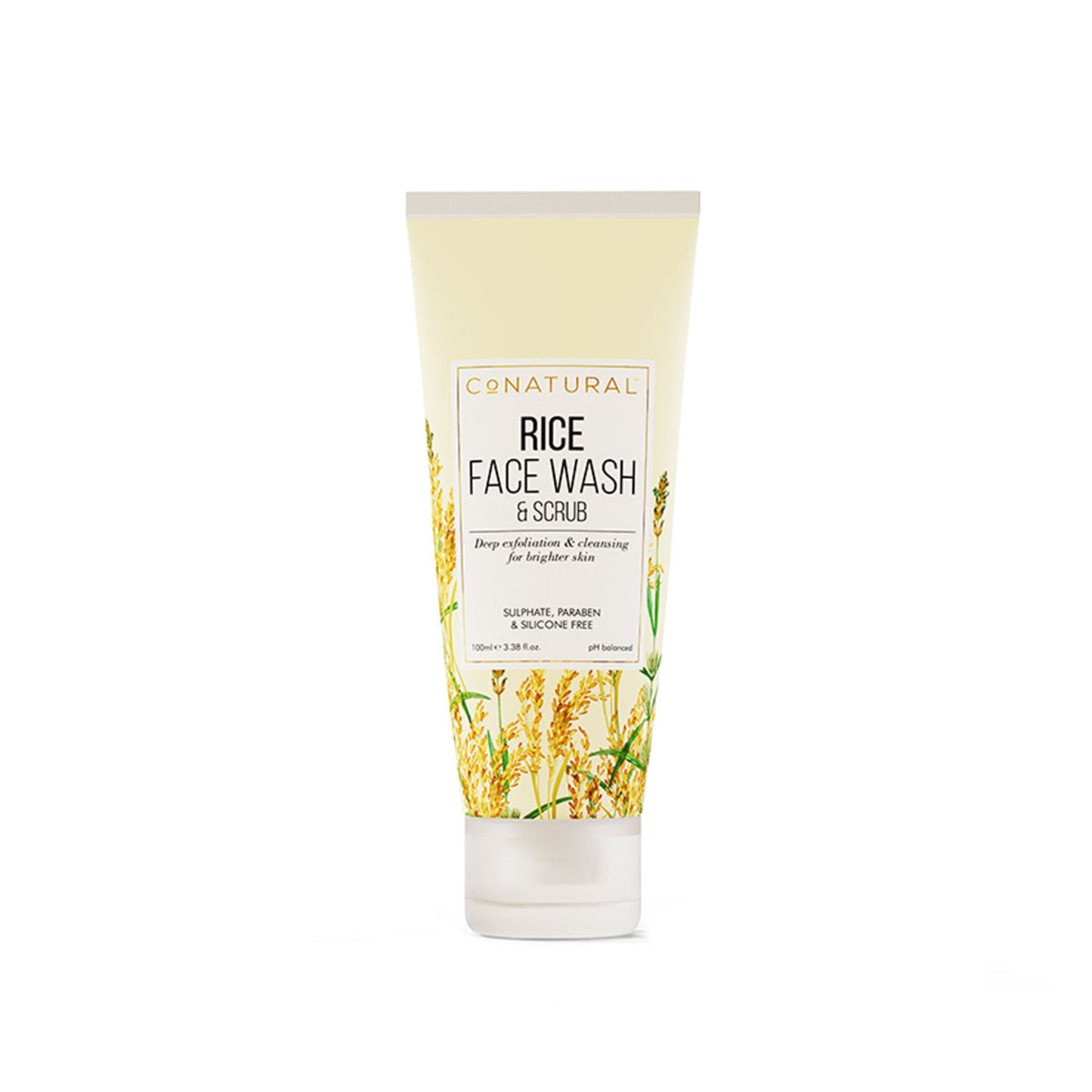 CoNatural Rice Face Wash & Scrub – Natural Cleanser & Gentle Exfoliator - 100ml