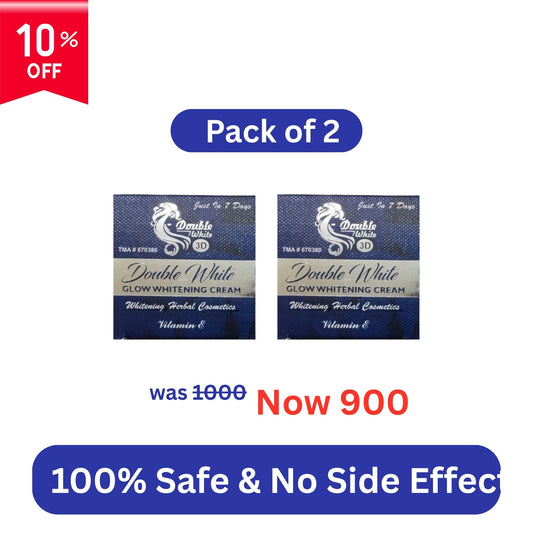 Double White Whitening Cream 3D Vitamin E Herbal Cosmetics - Pack of 2