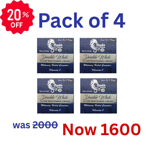 Double White Whitening Cream 3D With Vitamin E - Pack of 4