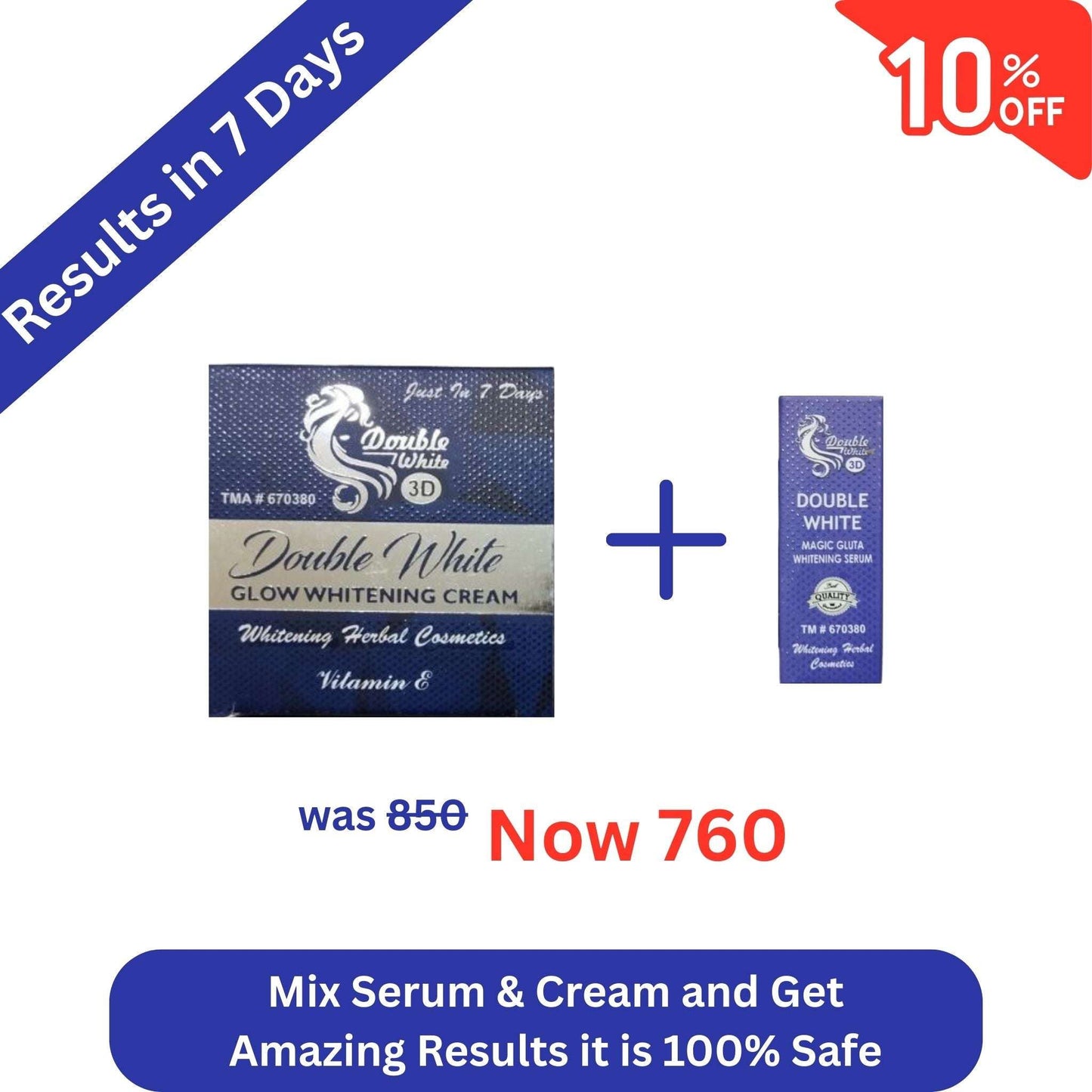 Double White Whitening Deal (Face Cream + Serum) - Pack of 2