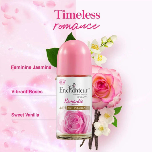Enchanteur Romantic roll on deodorant for women 48h floral freshness