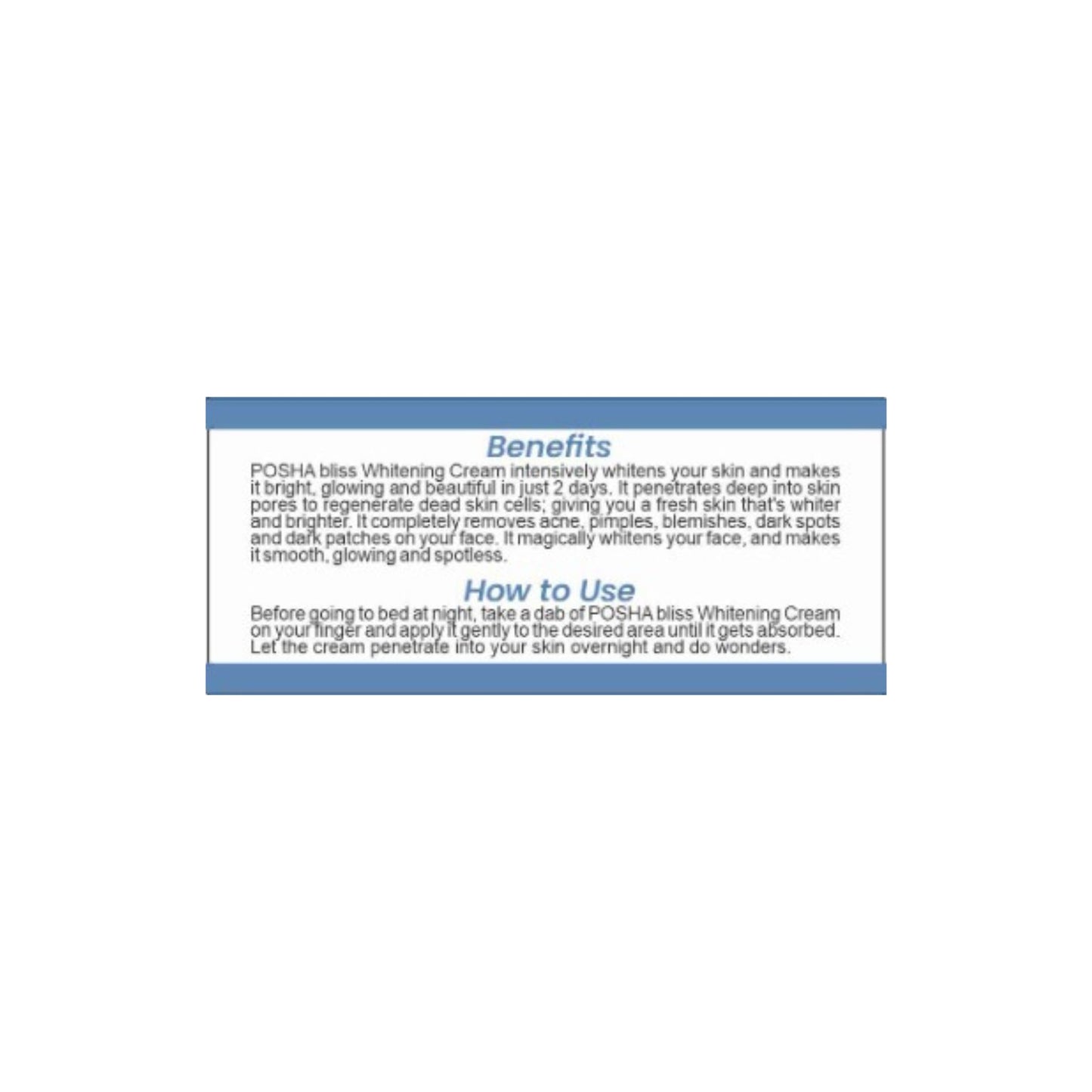 POSHA Bliss Whitening Cream