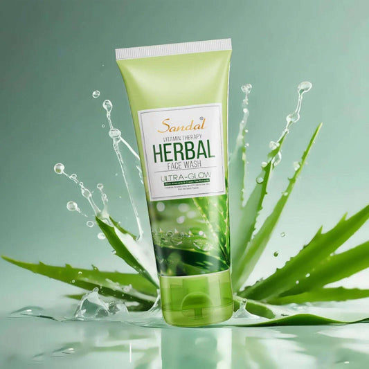 Sandal Vitamin Therapy Herbal Face Wash with Aloe Vera & Green Tea – Ultra Glow Cleanser