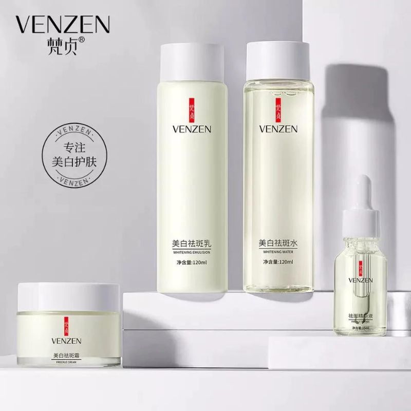 VENZEN 4 In 1 Anti Freckle Skin Car Face Cream , Serum , Toner & Lotion Gift Box - FZ55748