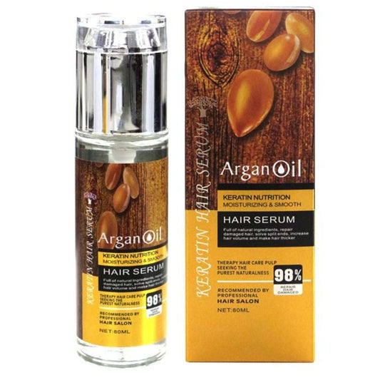 Argan Oil Keratin Hair Serum 80ml – Frizz Control, Smooth & Shiny Hair