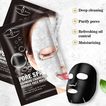 Bamboo Charcoal Bubble Face Mask Fight Acne and Wrinkles