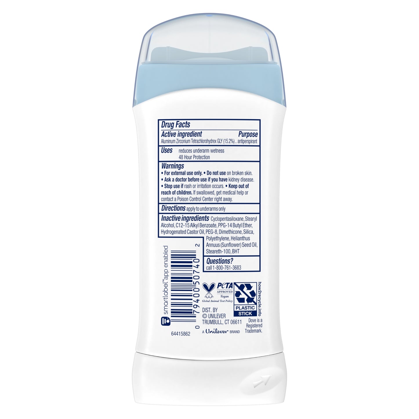 Deodorant Stick for Sensitive Skin by Dove - Antiperspirant