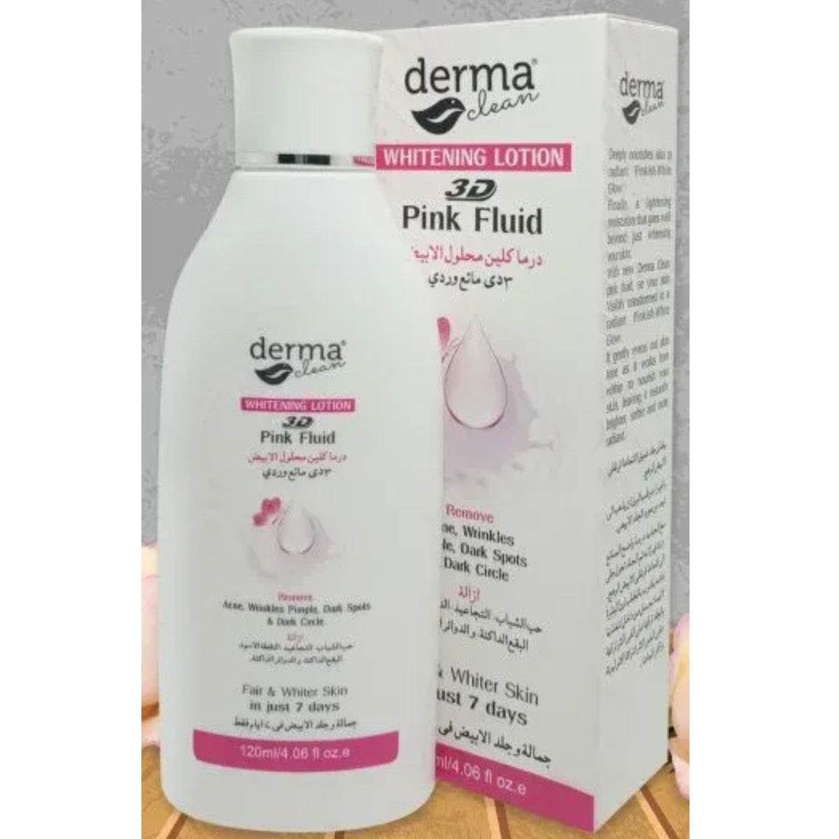 Derma Clean Whitening Lotion 3D Pink Fluid 120ml