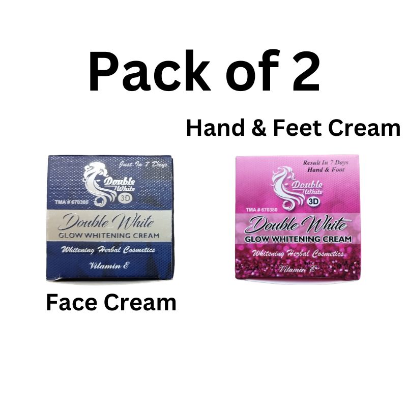 Double White Face Cream + Hands & Feet Whitening Cream - Pack of 2