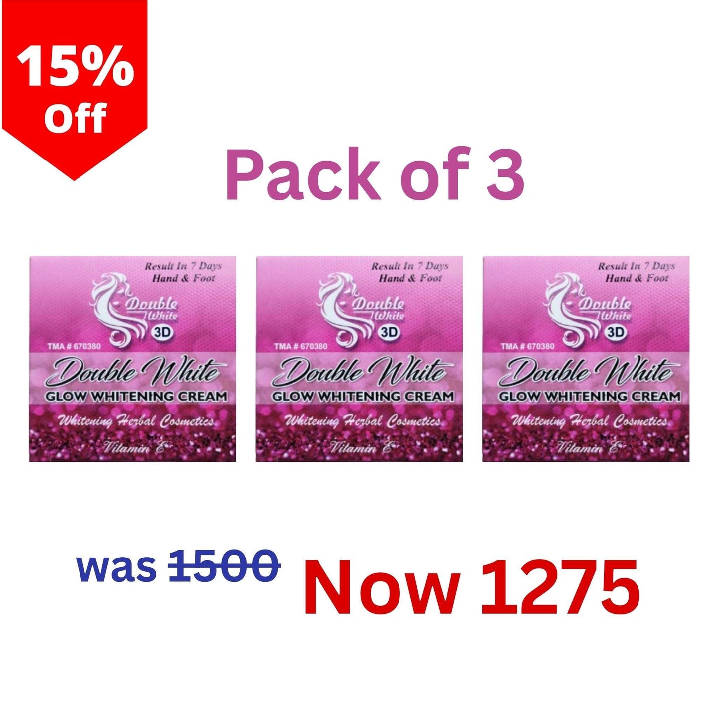 Double White Hand & Foot Whitening Cream - Pack of 3