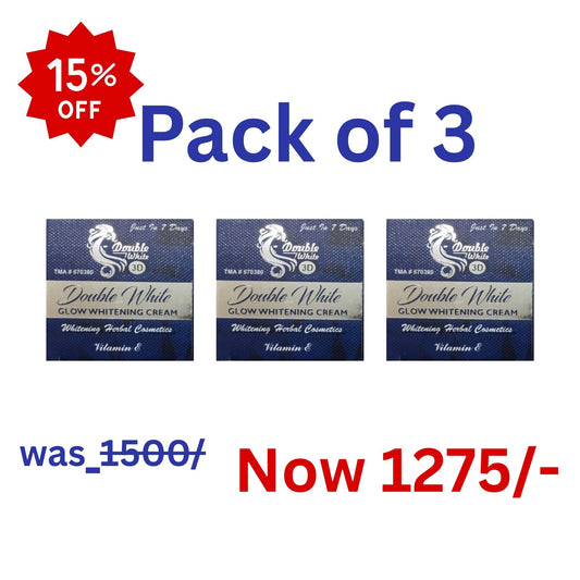 Double White Whitening Cream 3D With Vitamin E - Pack of 3