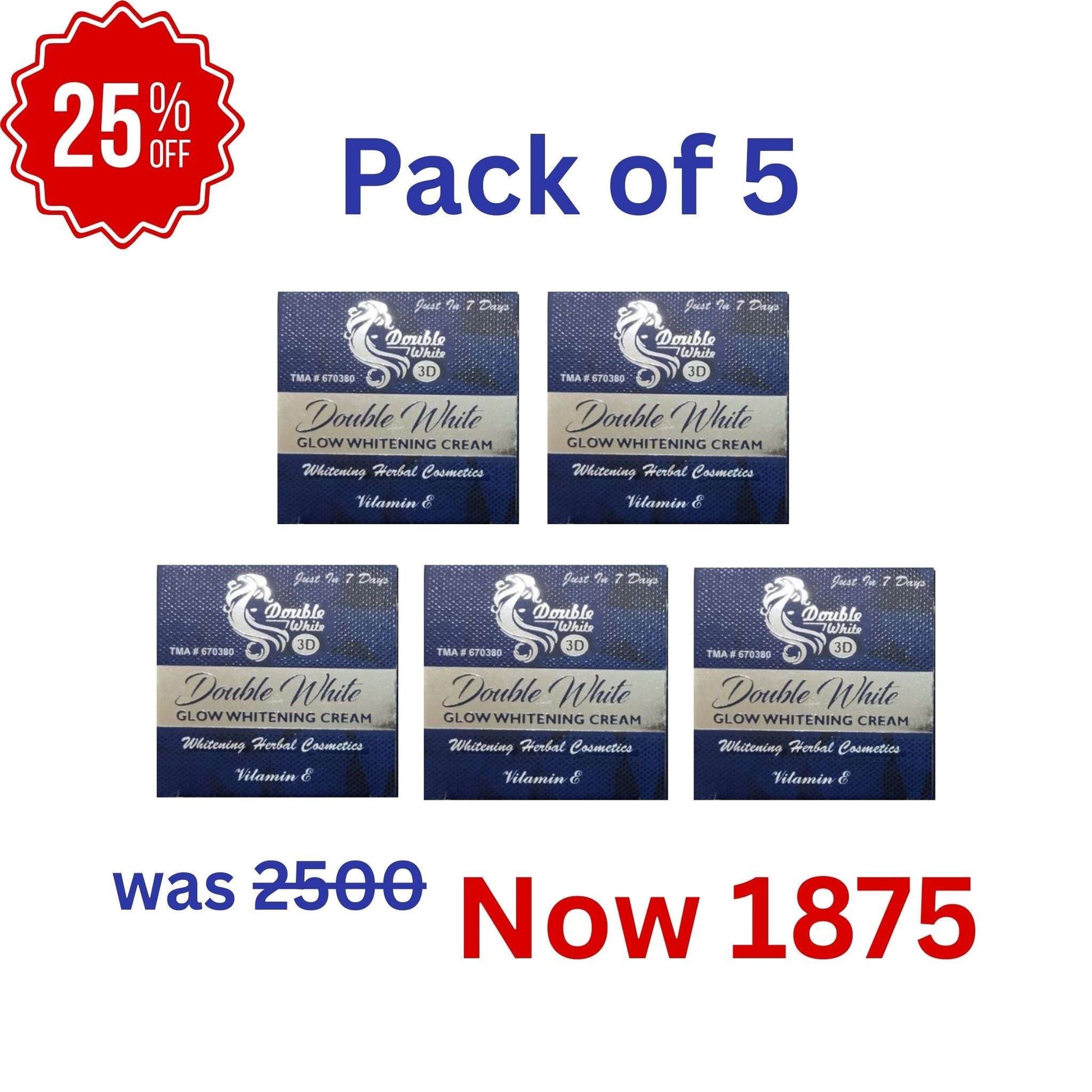 Double White Whitening Cream 3D With Vitamin E - Pack of 5