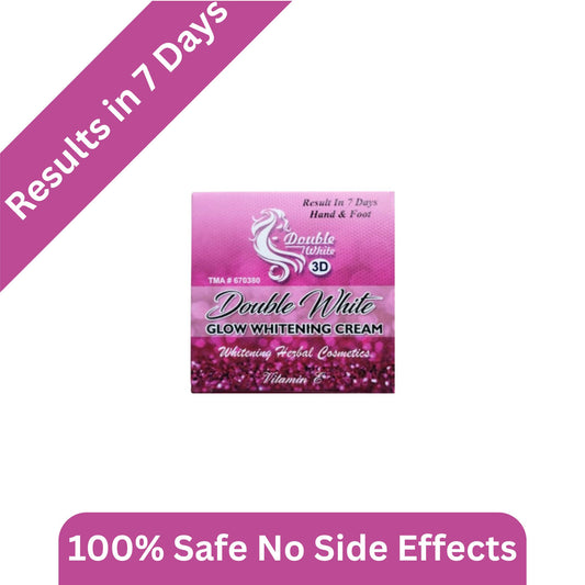 Double White Hand and Foot Glow Whitening Cream pink packaging for dark knuckles and feet.