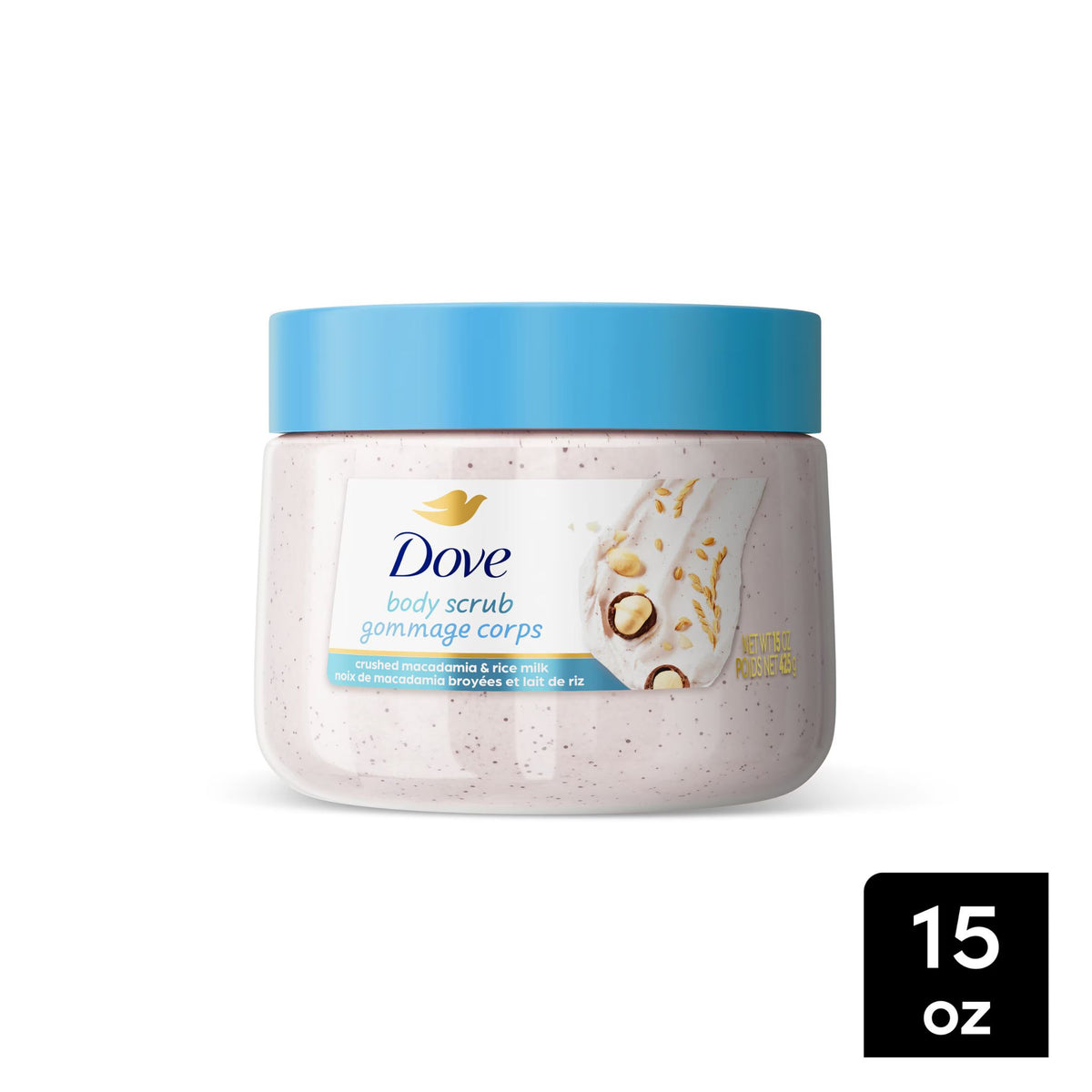 Dove Crushed Macadamia & Rice Milk Exfoliating Body Scrub 425g