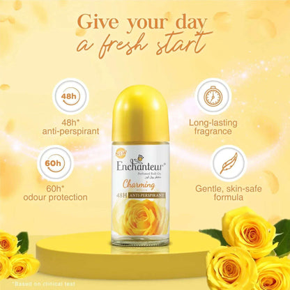 Enchanteur Charming roll on deodorant for women 48h floral freshness