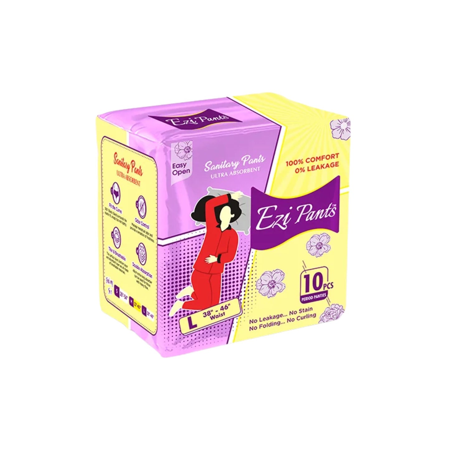 Ezi-Pants Sanitary Pants - Large (12-Hour Protection)