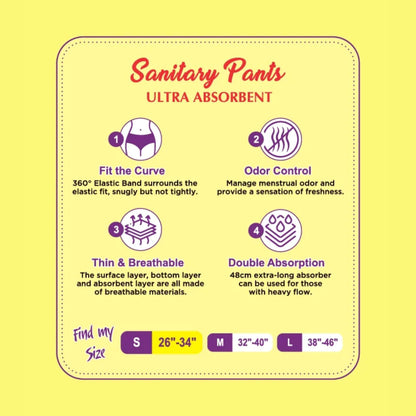 Ezi-Pants Sanitary Pants - Medium (12-Hour Protection)