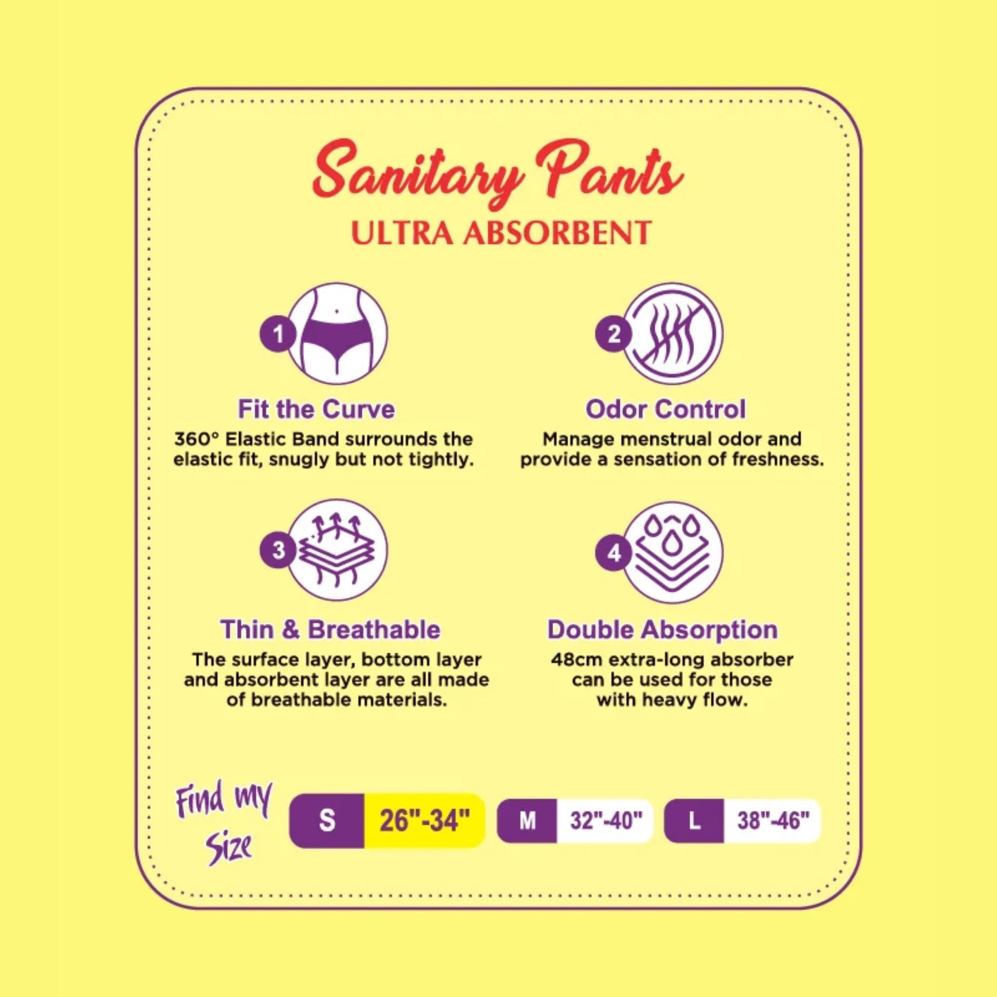 Ezi-Pants Sanitary Pants - Small (12-Hour Protection)