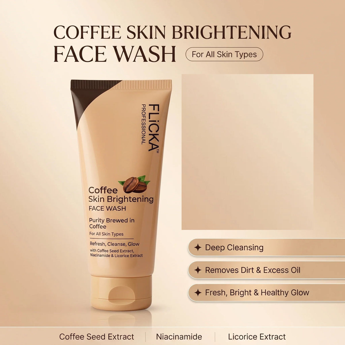 FLiCKA Professional Coffee Skin Brightening Face Wash