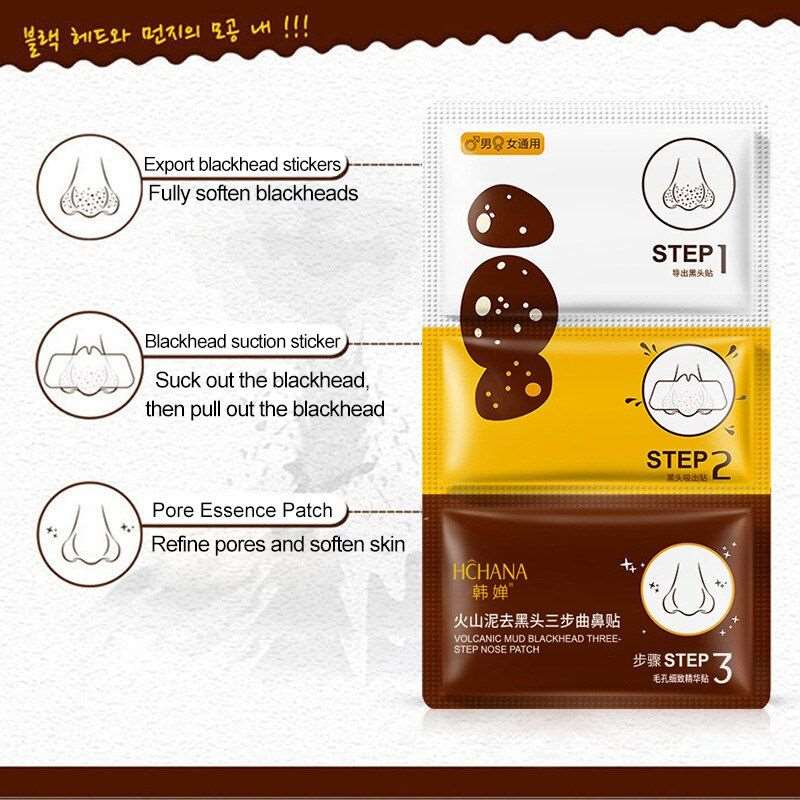 HCHANA Volcanic Mud Blackhead Remover 3-Step Nose Patch