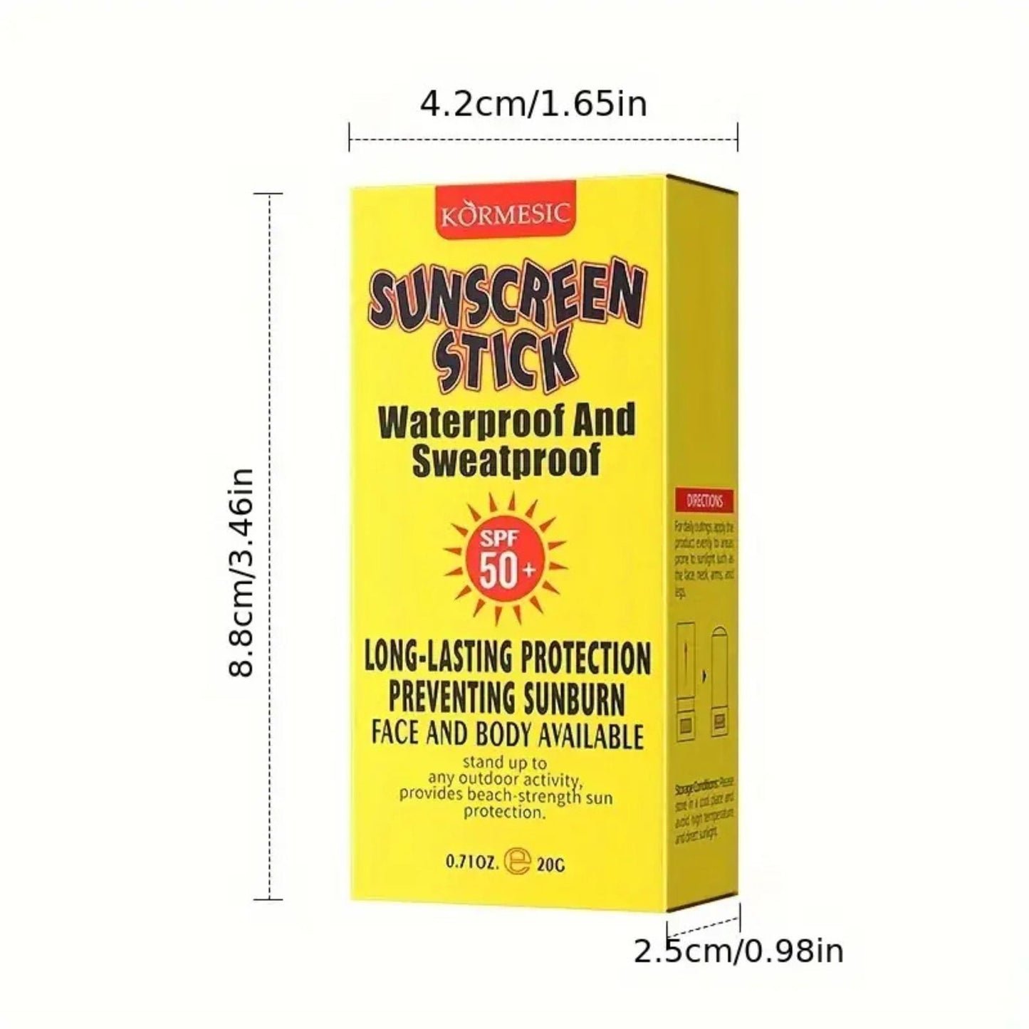 Kormesic Sunscreen Stick Sweat Proof And Water Proof  SPF 50+ - 20g