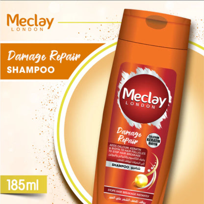 Meclay Damage Repair Shampoo for Weak, Damaged Hair - 185ml