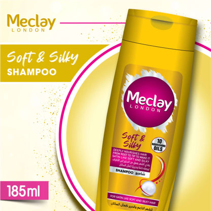 Meclay Soft & Silky Shampoo for Smooth, Touch-Soft Hair - 185ml