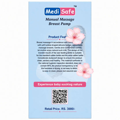 Medi Safe Manual Massage Breast Pump - BPA Free Nursing System
