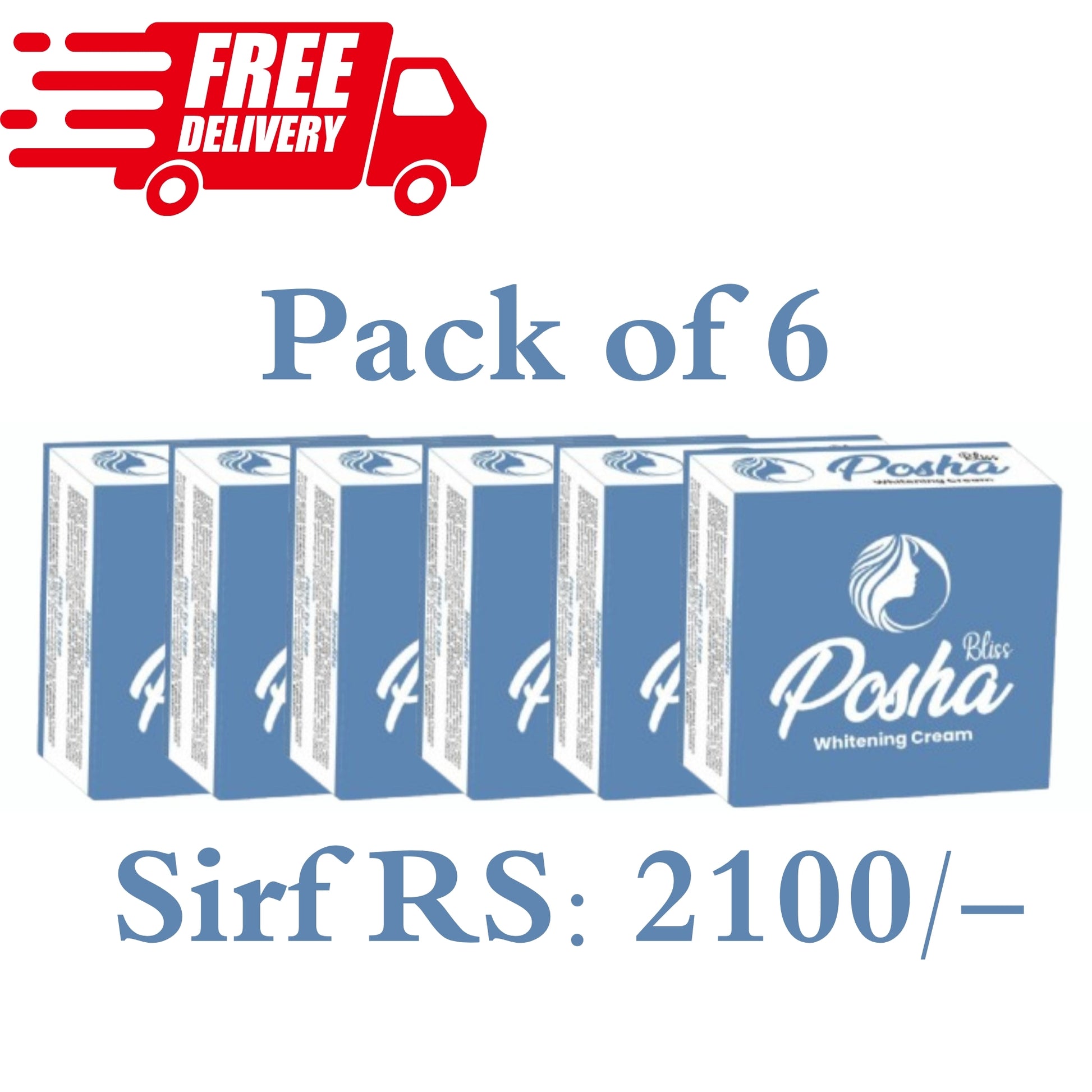 Posha Bliss Whitening Cream Pack of 6 - Best Value