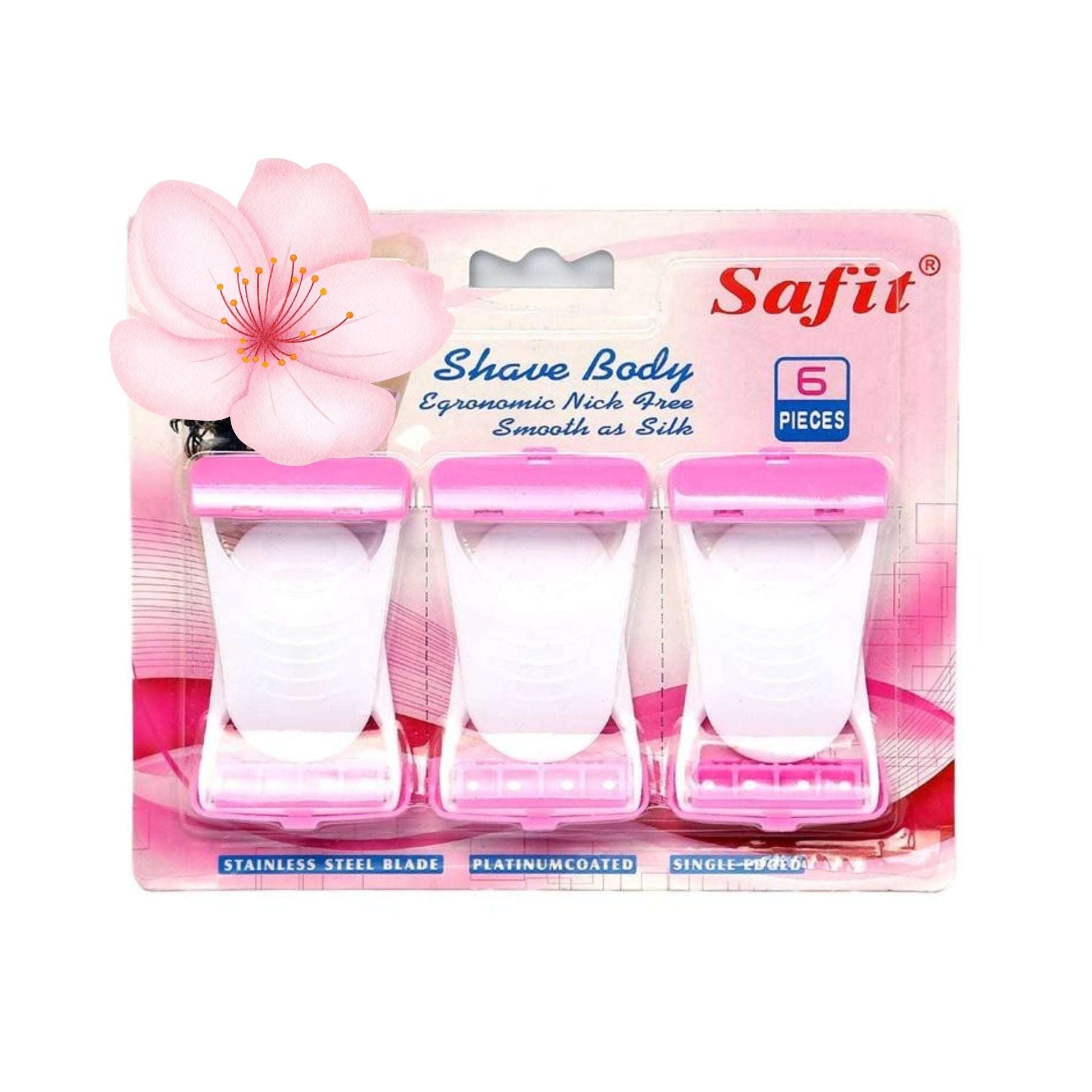 Safit body shaving razor for women 6pcs smooth shave pack