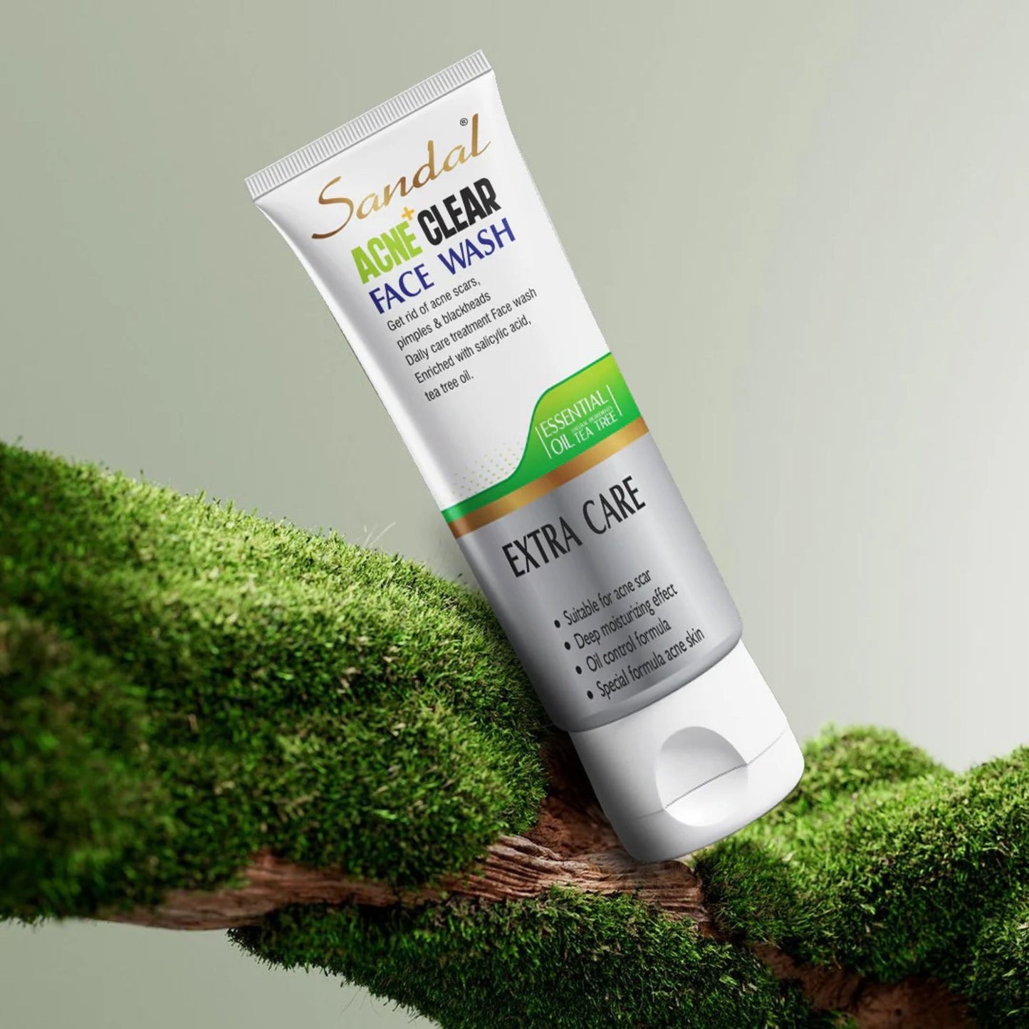 Sandal Acne Clear Face Wash with Tea Tree Oil - Extra Care for Acne-Prone Skin