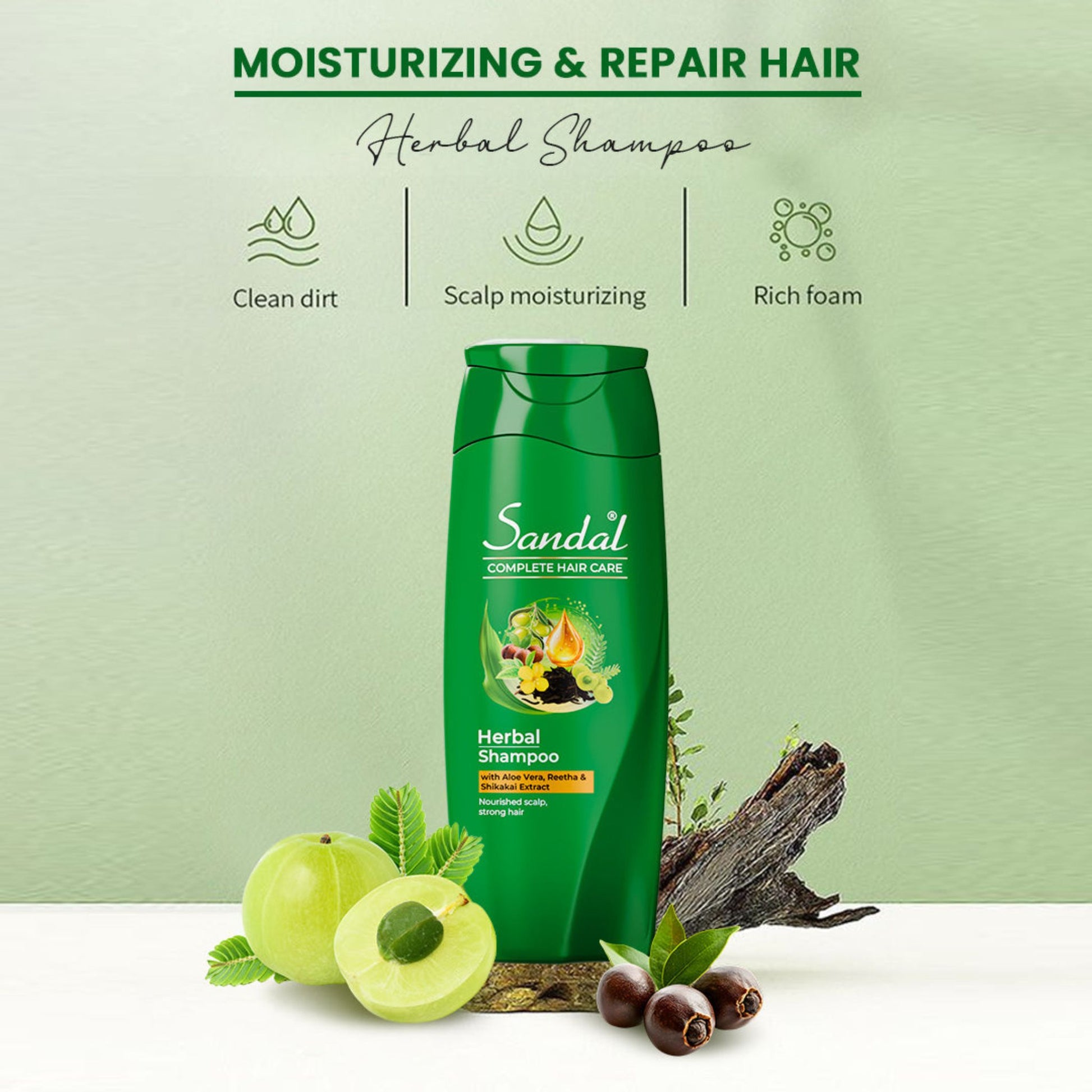 Sandal Herbal Shampoo for Strong, Healthy & Nourished Hair