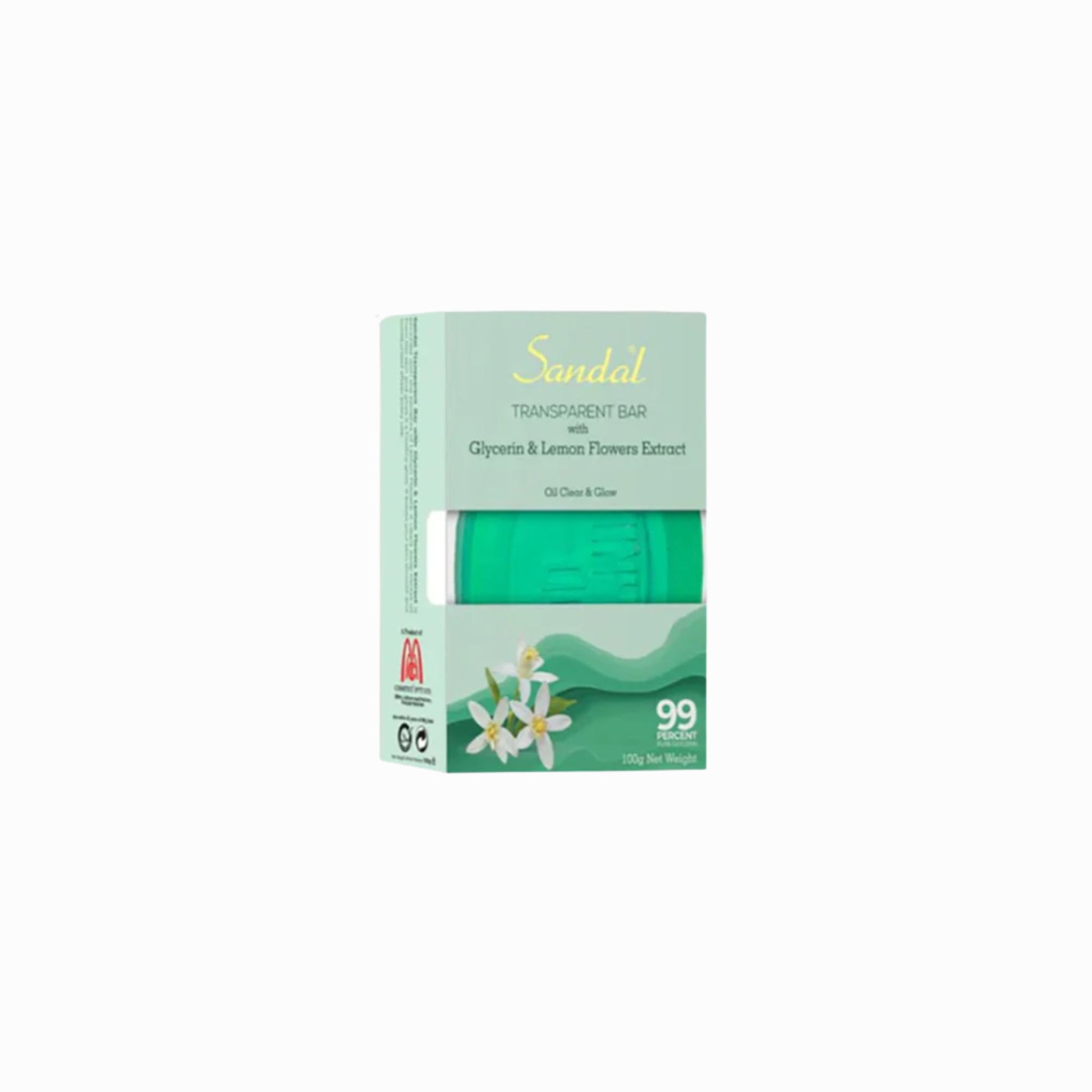 Sandal Transparent Soap Bar for Oil Control & Fresh Glow