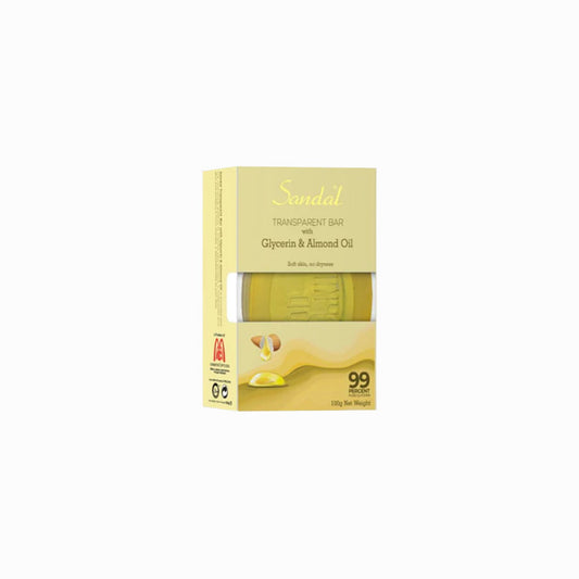 Sandal Transparent Soap Bar for Soft, Glowing Skin