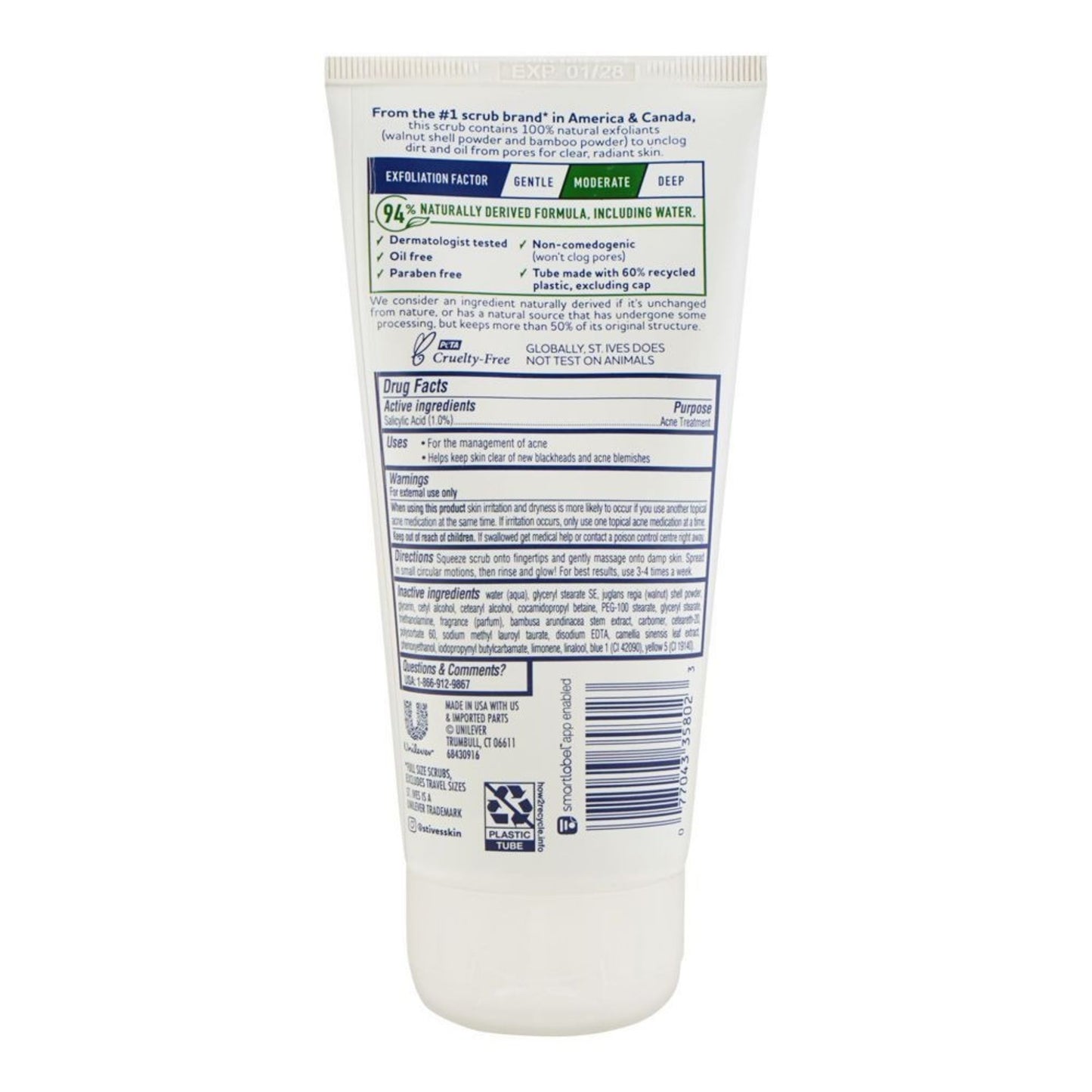 St. Ives Blackhead Clearing Green Tea & Bamboo Scrub - 170gm