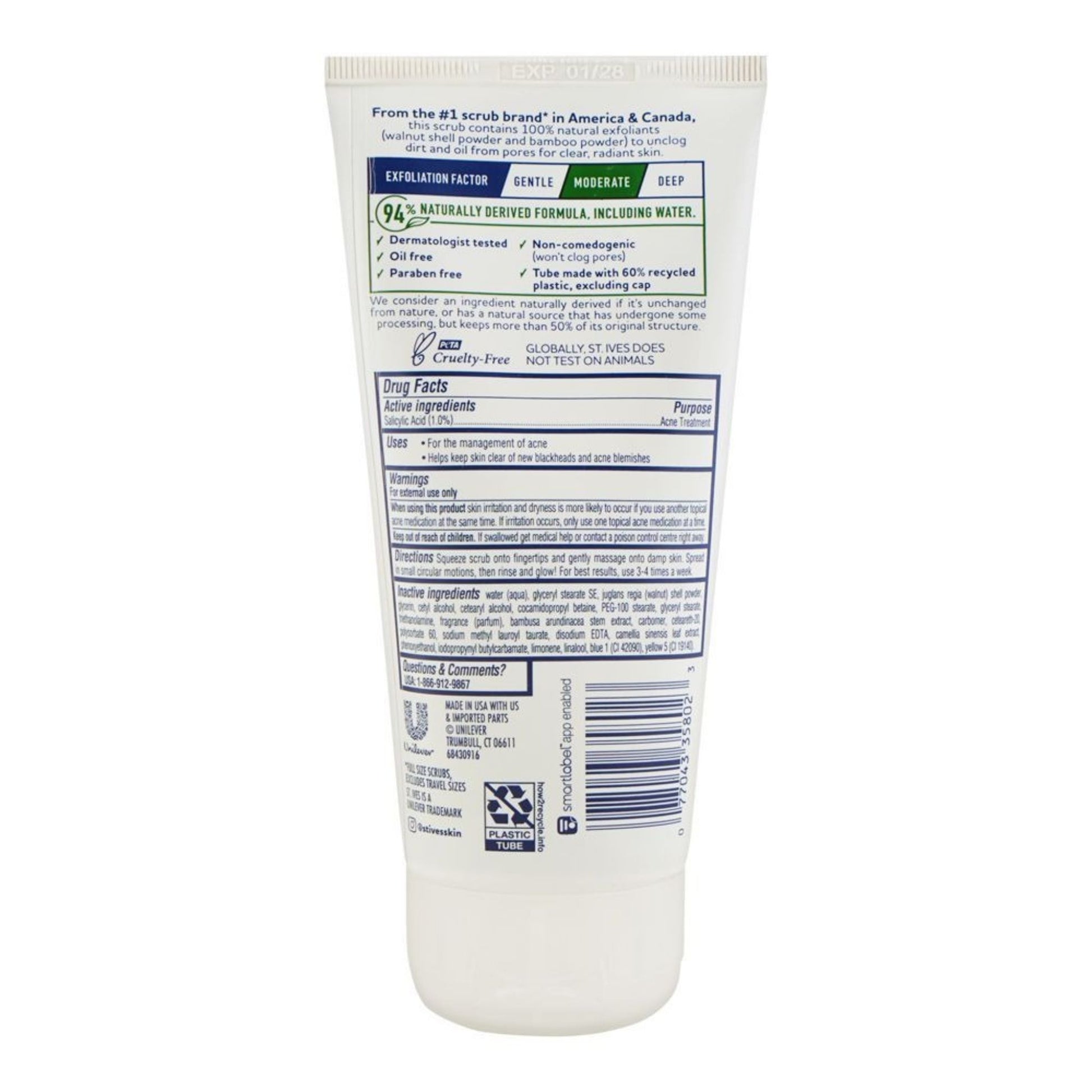 St. Ives Blackhead Clearing Green Tea & Bamboo Scrub - 170gm