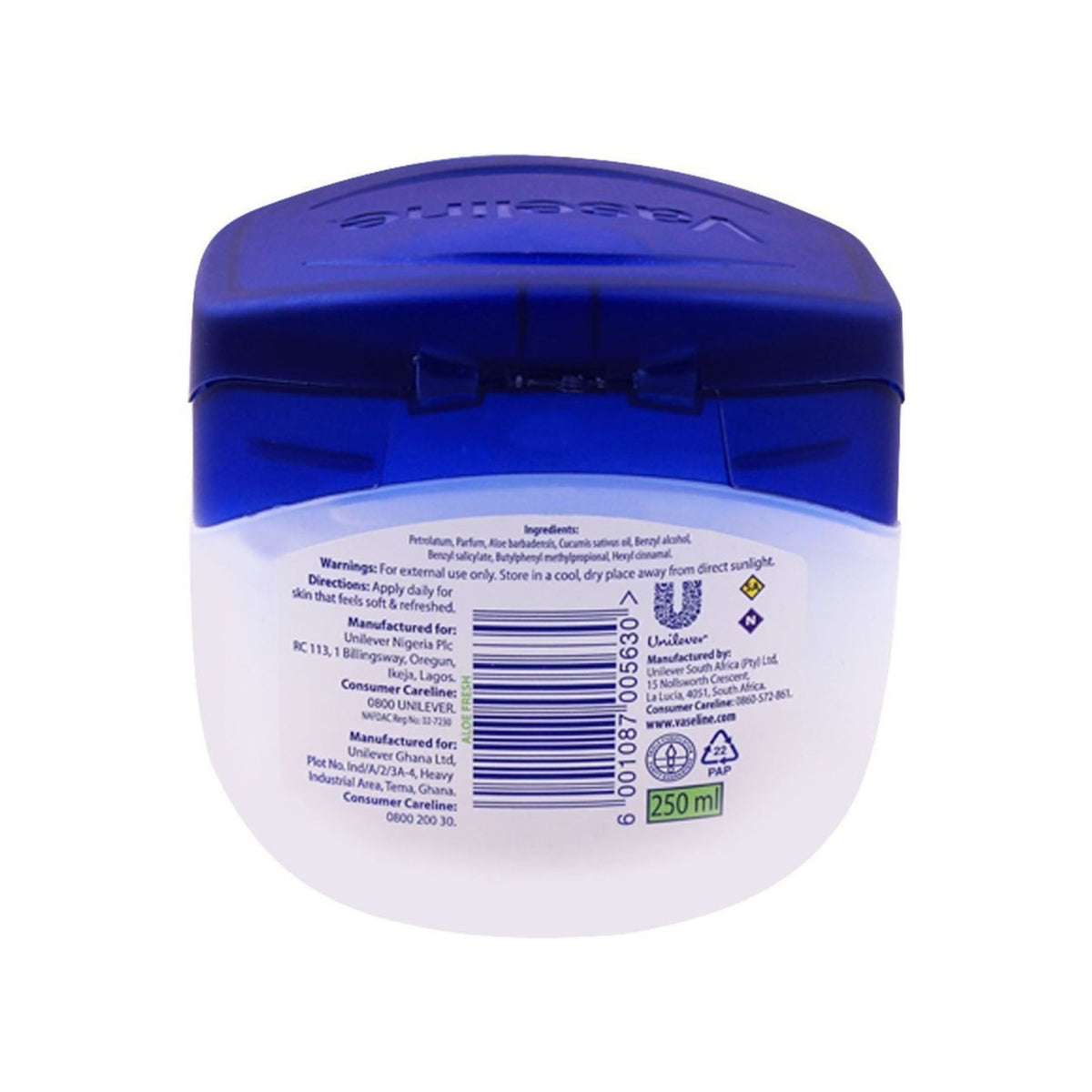 Vaseline Aloe Fresh Petroleum Jelly 250ml