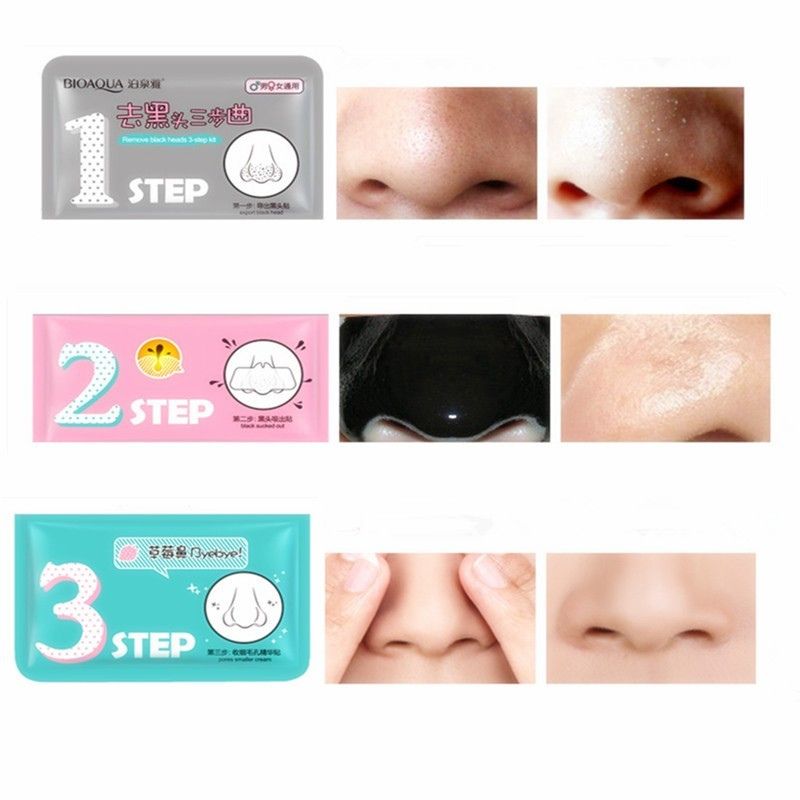 BIOAQUA Blackhead Remover 3 Steps kit and Pore Cleanser