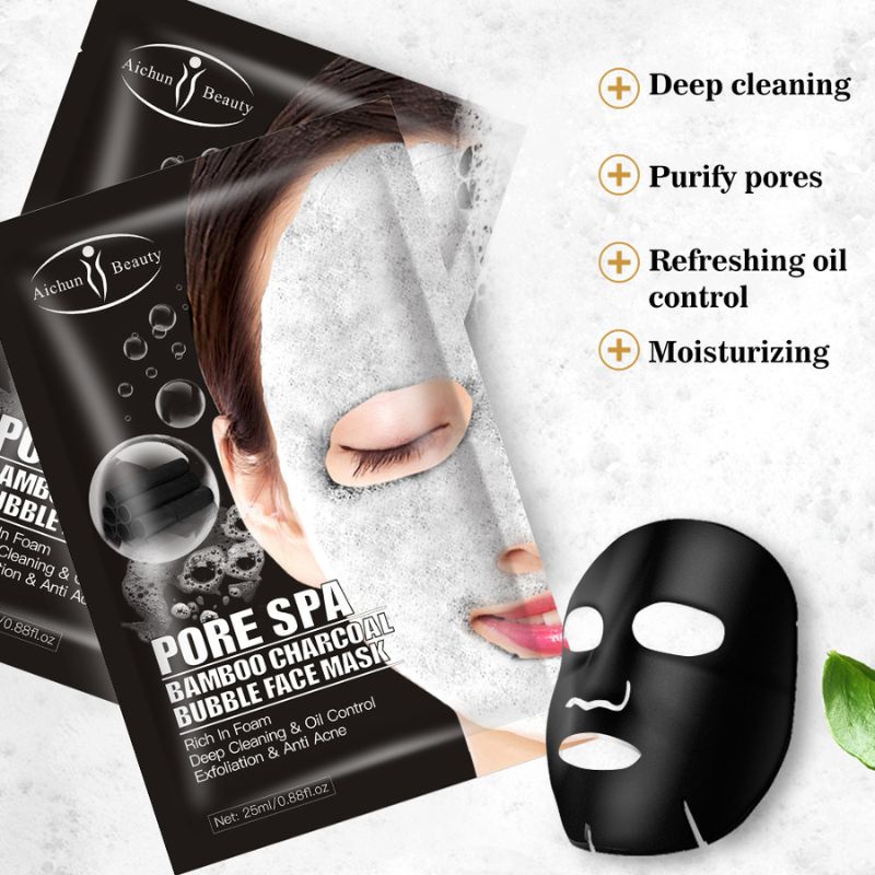 Bamboo Charcoal Bubble Face Mask Fight Acne and Wrinkles