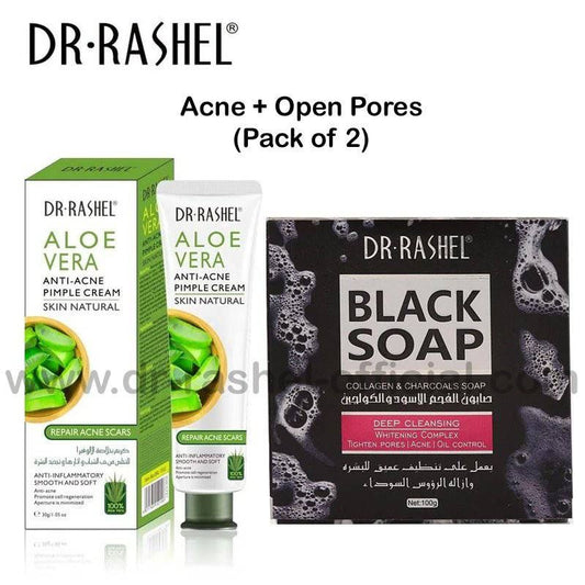 Dr Rashel Anti Acne Pimple Cream and Charcoal Soap Pack of 2