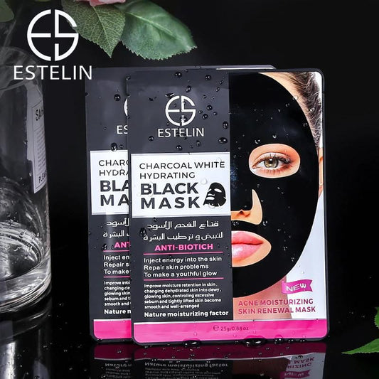 Estelin Charcoal White Hydrating Black Mask Acne Moisturizing Skin