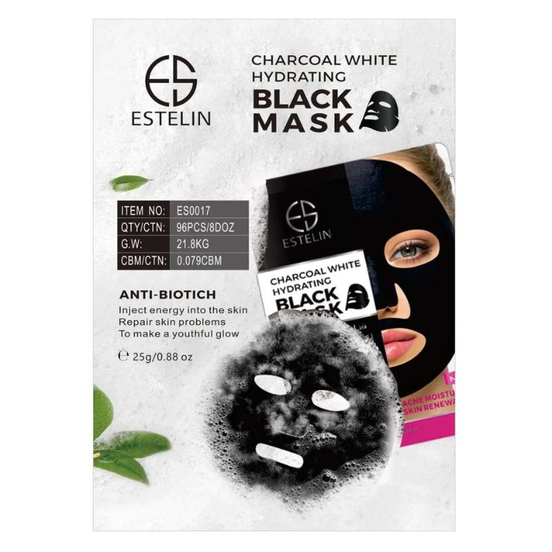 Estelin Charcoal White Hydrating Black Mask Acne Moisturizing Skin