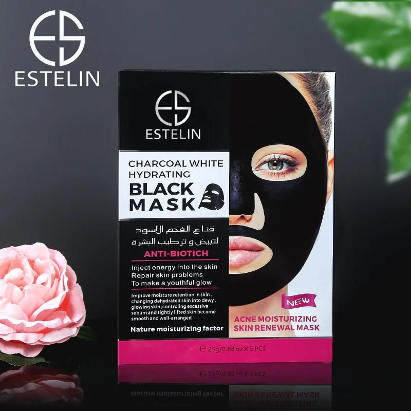 Estelin Charcoal White Hydrating Black Mask Acne Moisturizing Skin