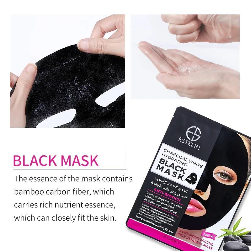 Estelin Charcoal White Hydrating Black Mask Acne Moisturizing Skin