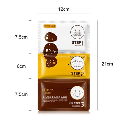 HCHANA Volcanic Mud Blackhead Remover 3-Step Nose Patch