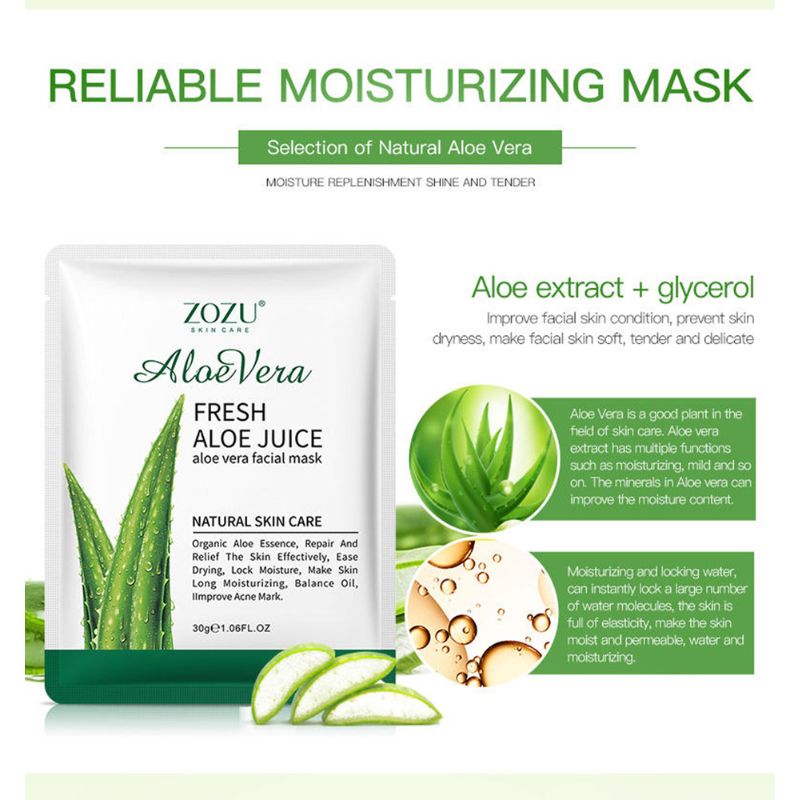 ZOZU Hydrating Facial Masks Pack of 2