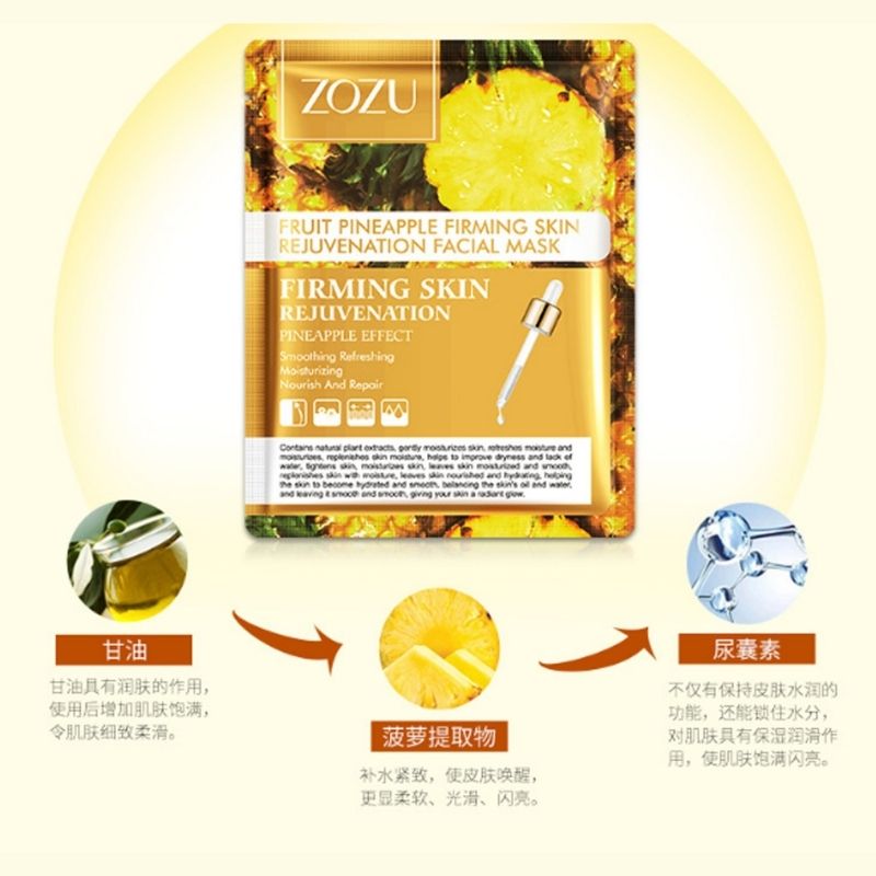 ZOZU Pineapple Fruit Sheet Mask Anti-Aging Oil-Control & Skin Rejuvenation Facial Mask - ZOZU18319
